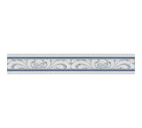 As Creation Bricoflor Blue Silver Baroque Effect Seashell Wallpaper Border Extra Washable Vinyl On Paper Wallpaper Border 5.00 X 0.10 M