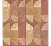 As Creation Bricoflor Brown Orange Retro Geometric Scandinavian Graphic Wallpaper Washable Vinyl Non-Woven Wallpaper 10.05 X 0.53 M