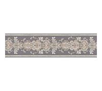 As Creation Bricoflor Brown Silver Cream Floral Leaf Baroque Effect Wallpaper Border Washable Non-Woven Vinyl Wallpaper Border 5.00 X 0.10 M