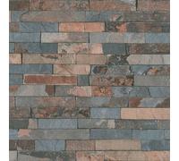A.S. Creation 35582-3 Best of Wood and Stone Realistic Brick Design Wallpaper, Terracotta/Grey