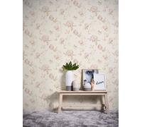 As Creation Bricoflor Cream Wallpaper With Beige And Pink Floral Print Cream Wallpaper With Floral Pattern 10.05 X 0.53 M