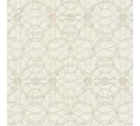 As Creation Bricoflor Cream White Metallic Medusa Head With Circles Wallpaper Damask Non-Woven Vinyl Wallpaper 10.05 X 0.70 M