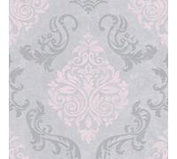 As Creation Bricoflor Damask Wallpaper Grey Flock Wallpaper Baroque Wallpaper In Victorian Designs 10.05 X 0.53 M