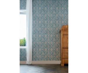 As Creation Bricoflor Damask Wallpaper Teal And Gold Baroque Wallpaper Victorian Wallpaper With Floral Patterns For Bedrooms 10.05 X 0.53 M