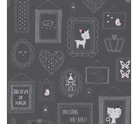 As Creation Bricoflor Dark Grey Glitter Wallpaper Magical Non-Woven Wallpaper With Glitter Effect Offset Match 64Cm 10.05 X 0.53 M