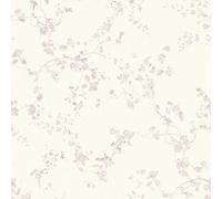 As Creation Bricoflor Floral Chinoiserie Wallpaper In Cream, Purple, White Non-Woven Removable Scrubbable Trendy Wallpaper 10.05 X 0.53 M
