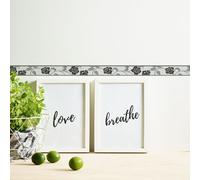 As Creation Bricoflor Floral Grey White Vinyl Paste The Wallpaper Free Match Self Adhesive Border 5.00 X 0.05 M