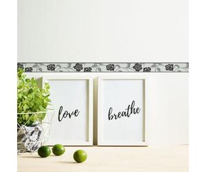 As Creation Bricoflor Floral Grey White Vinyl Paste The Wallpaper Free Match Self Adhesive Border 5.00 X 0.05 M