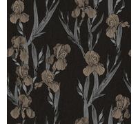 As Creation Bricoflor Floral Patterned Black Background Brown Flowers Textured Wallpaper Washable Non-Woven Vinyl Wallpaper 10.05 X 0.53 M