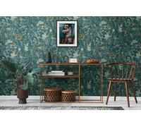 As Creation Bricoflor Floral Wallpaper Blue Yellow Small Flower Wallpaper With Hibiscus Leaf 10,05 X 0,53 M