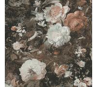 As Creation Bricoflor Floral Wallpaper Pink White Rose Wallpaper With Tweed Effect Linen Look Wallpaper 10,05 X 0,53 M