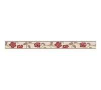 As Creation Bricoflor Flower Cottage Style Red Beige Floral Wallpaper Border Washable Self Adhesive Vinyl Wallpaper Border 5.00 X 0.05 M