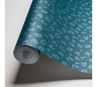 As Creation Bricoflor Forest Green Contemporary Wallpaper Vinyl Wallpaper With Letter Pattern 10.05 X 0.53 M