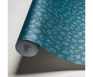 As Creation Bricoflor Forest Green Contemporary Wallpaper Vinyl Wallpaper With Letter Pattern 10.05 X 0.53 M