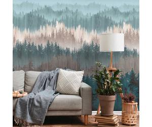 As Creation Bricoflor Forest Wallpaper Blue Beige Pine Tree Wallpaper Tree Wallpaper For Walls With Misty Forest For Bedrooms 8,80 X 0,53 M