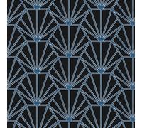 As Creation Bricoflor Geometric Black Blue Ornaments Art Deco Retro Wallpaper Straight Match 13Cm 10.05 X 0.53 M