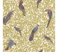As Creation Bricoflor Gold Baroque Effect Vinyl Wallpaper With Purple Birds Paste The Wall Scrubbable Wallpaper 10.05 X 0.70 M
