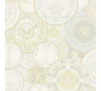 Versace Home Wallpaper dish cream silver gloss 34901-2 (9,44£/1qm)
