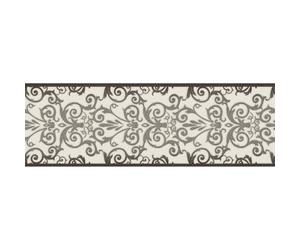 As Creation Bricoflor Ivory And Black Leaf Damask Wallpaper Border Non-Woven Paste The Wall Vinyl Wallpaper 5.00 X 0.17 M