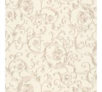 As Creation Bricoflor Ivory Damask Flower Silver Ornaments Wallpaper Non-Woven Patterned Vinyl Wallpaper 10.05 X 0.70 M