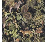 Michalsky Living Change is Good 379901 Jungle Joy Non-Woven Wallpaper Green Black Colourful Matt Smooth