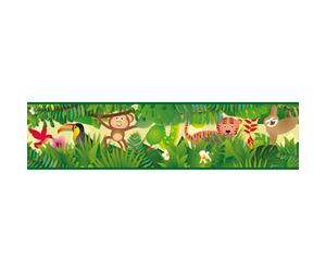 As Creation Bricoflor Jungle Wallpaper Border Ideal For Nursery Decor Self Adhesive Wallpaper Border 5.00 X 0.155 M