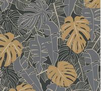 As Creation Bricoflor Large Leaves Wallpaper Grey Beige Monstera Wallpaper With Large Leaves 10,05 X 0,53 M