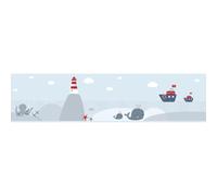 As Creation Bricoflor Lighthouse Wallpaper Border Sea Wallpaper Border Decor Self Adhesive Non Woven Wallpaper Border 5.00 X 0.155 M