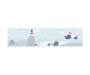 As Creation Bricoflor Lighthouse Wallpaper Border Sea Wallpaper Border Decor Self Adhesive Non Woven Wallpaper Border 5.00 X 0.155 M