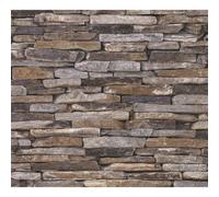 As Creation Bricoflor Natural Stone Slate Wall Effect Grey Brown Self-Adhesive Washable Vinyl Wallpaper 2.50 X 0.52 M