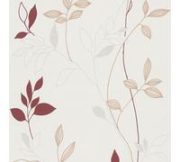 As Creation Bricoflor Nature Wallpaper With Beige, Cream And Red Tones Leaf Modern Wallpaper 10.05 X 0.53 M