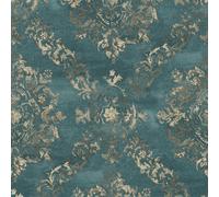 As Creation Bricoflor Navy Damask Wallpaper Non Woven Wall Coverings Glue And Stick Wallpaper Ideal For Living Room 10,05 X 0,53 M