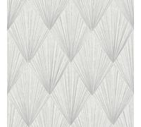 As Creation Bricoflor Non-Woven Wallpaper, Art Déco Wallpaper, Geometric In Grey, Silver - 10,05 X 0,53 M