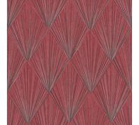 As Creation Bricoflor Non-Woven Wallpaper, Art Déco Wallpaper, Geometric In Red, Silver - 10,05 X 0,53 M