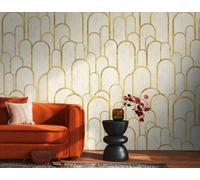 As Creation Bricoflor Non-Woven Wallpaper, Art Déco Wallpaper In Beige, Cream, Gold - 1,59 X 2,8 M