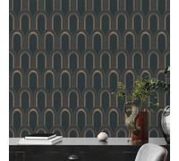 As Creation Bricoflor Non-Woven Wallpaper, Art Déco Wallpaper In Black - 10,05 X 0,53 M