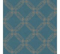 As Creation Bricoflor Non-Woven Wallpaper, Art Déco Wallpaper In Blue, Gold - 10,05 X 0,53 M