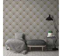 As Creation Bricoflor Non-Woven Wallpaper, Art Déco Wallpaper, Luxury In Beige, Cream, Gold, Grey, White - 10,05 X 0,53 M