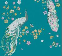 As Creation Bricoflor Non-Woven Wallpaper, Bird Wallpaper In Turquoise - 10,05 X 0,53 M