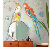As Creation Bricoflor Non-Woven Wallpaper, Bird Wallpaper Multicoloured - 1,5 X 2,8 M