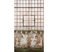 A.S. Création Non-Woven Wallpaper - Brick Wallpaper Window in Brown, Green and Beige - Wall Wallpaper for Various Rooms - XXL Wall Picture 2.80 m x 1.59 m