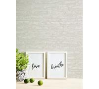 As Creation Bricoflor Non-Woven Wallpaper, Brick & Stone Wallpaper In White - 10,05 X 0,53 M