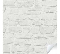 As Creation Bricoflor Non-Woven Wallpaper, Brick & Stone Wallpaper In White - 8,40 X 0,53 M