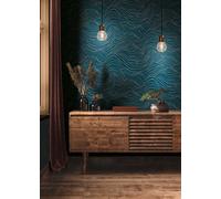 As Creation Bricoflor Non-Woven Wallpaper, Chinoiserie Wallpaper, Pattern In Blue, Gold - 10,05 X 0,53 M