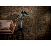 As Creation Bricoflor Non-Woven Wallpaper, Chinoiserie Wallpaper, Pattern, Oriental In Brown, Black - 10,05 X 0,53 M