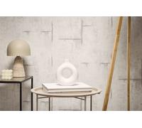 Cosmoliving By Cosmopolitan Graphite Groove Grey White Non Woven Wallpaper White