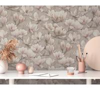 As Creation Bricoflor Non-Woven Wallpaper, Floral Wallpaper, Chinoiserie In Beige, Brown - 10,05 X 0,53 M