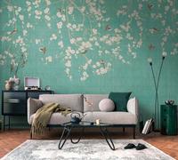 As Creation Bricoflor Non-Woven Wallpaper, Floral Wallpaper, Chinoiserie, Vintage, Bird In Beige, Blue, Cream - 3,71 X 2,8 M
