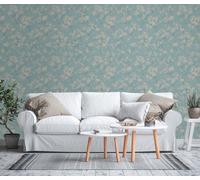 Non-woven wallpaper cherry blossoms blue beige metallic 39548-5 (3,01£/1qm)