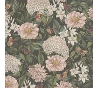 As Creation Bricoflor Non-Woven Wallpaper, Floral Wallpaper In Black - 10,05 X 0,53 M